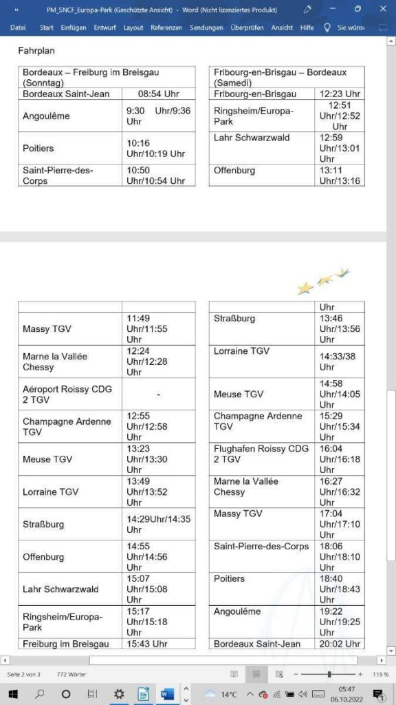 Die französische Eisenbahngesellschaft SNCF baut ihr Angebot TGV INOUI mit einem neuen Halt am Bahnhof „Ringsheim/Europa-Park“ aus