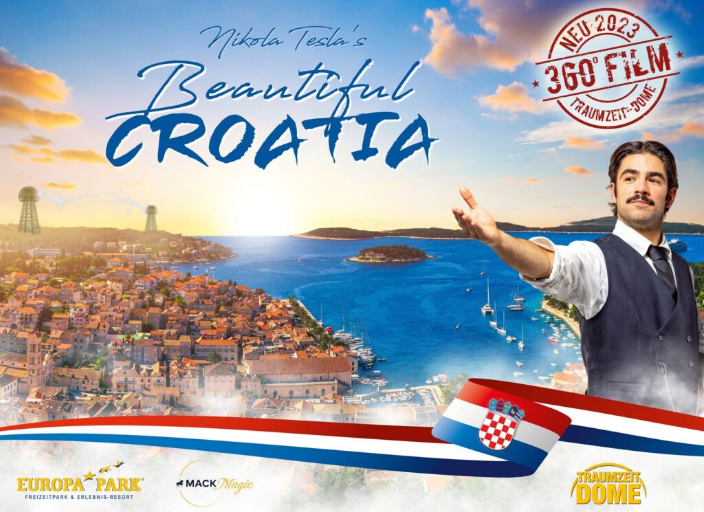 Neues 360-Grad-Filmabenteuer im Traumzeit Dome des Europa-Park um Nikola Tesla und seine Heimat Kroatien