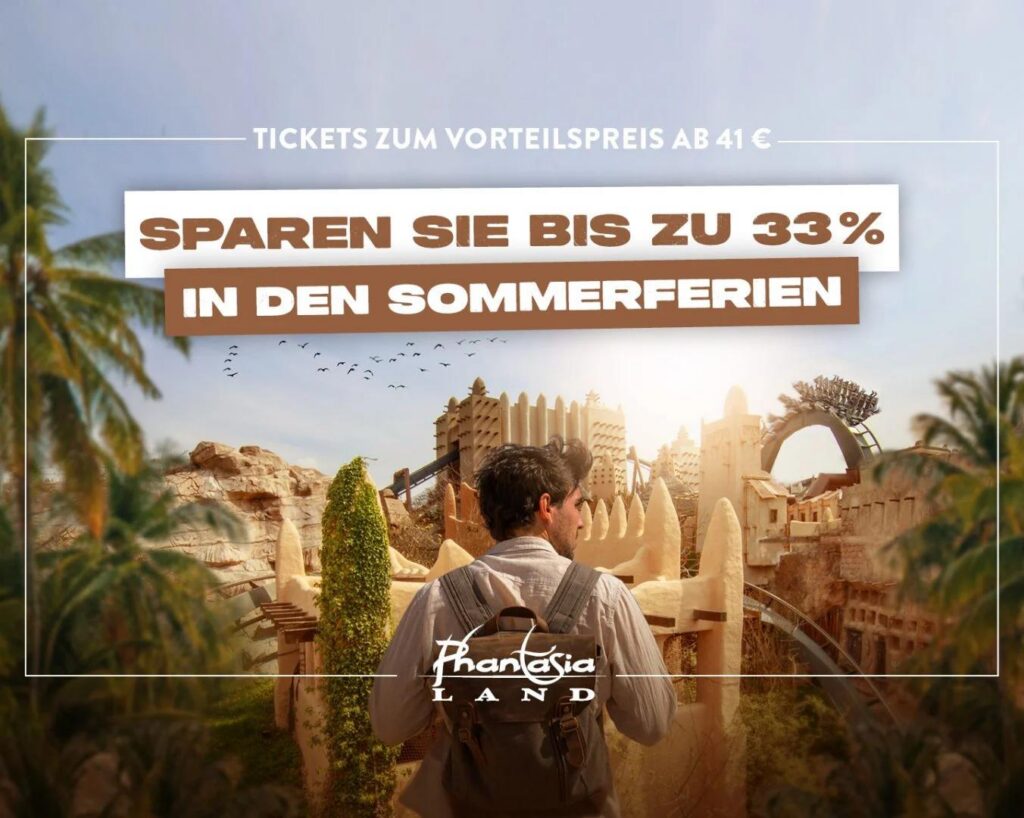 Im Phantasialand in den Sommerferien bis zu 33% sparen