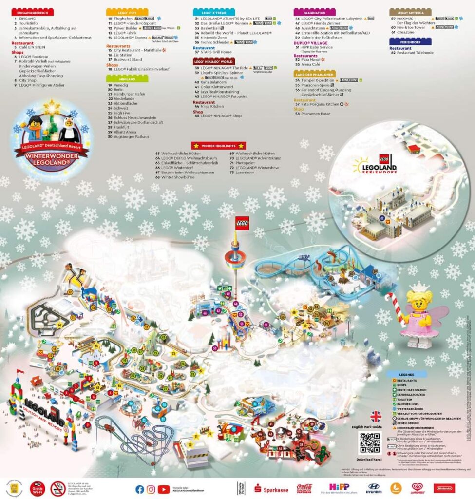 Schneeflocken und Eislaufen im WinterWonder LEGOLAND®