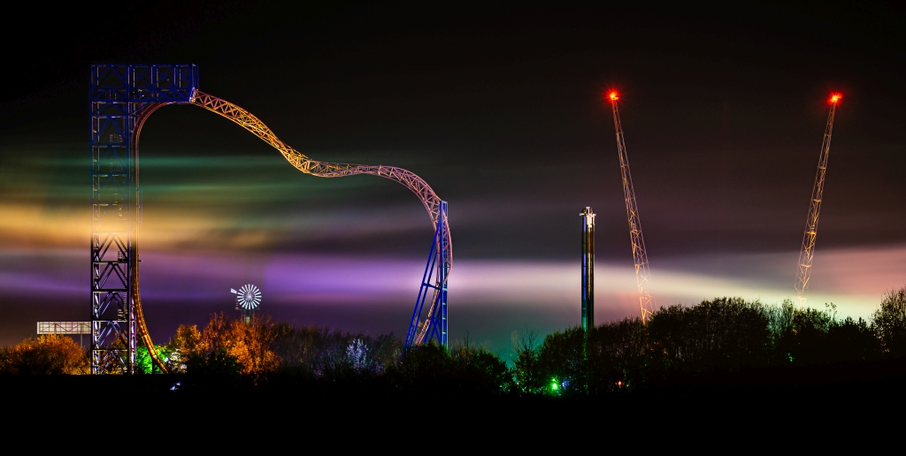 Skyline Park bei Nacht am 14. August