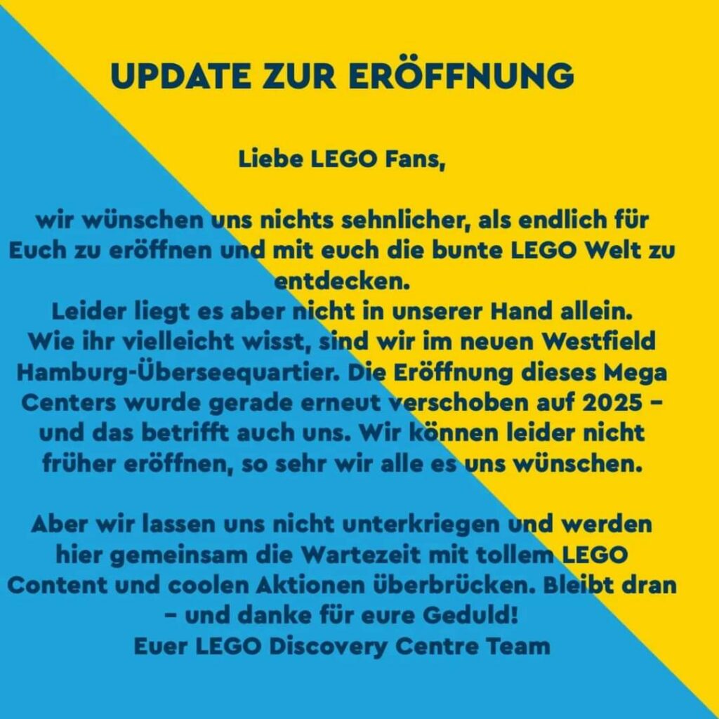 Baubeginn für das LEGO Discovery Centre Hamburg