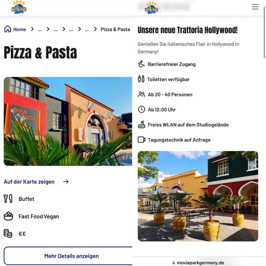 Movie Park Germany: Renovierung Pizza & Pasta