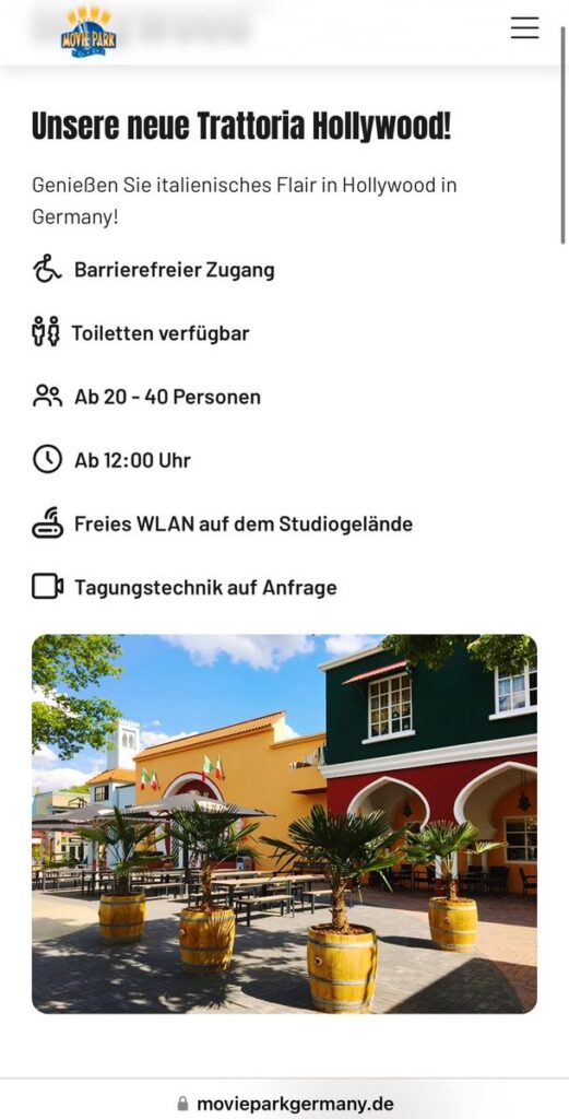 Movie Park Germany: Renovierung Pizza & Pasta