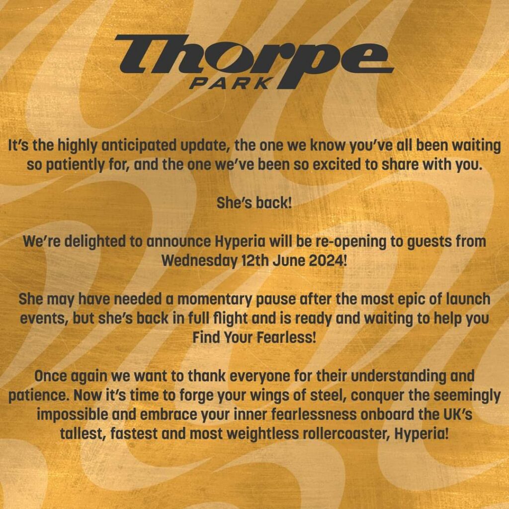 Thorpe Park: Hyperia Eröffnungstermin bekannt