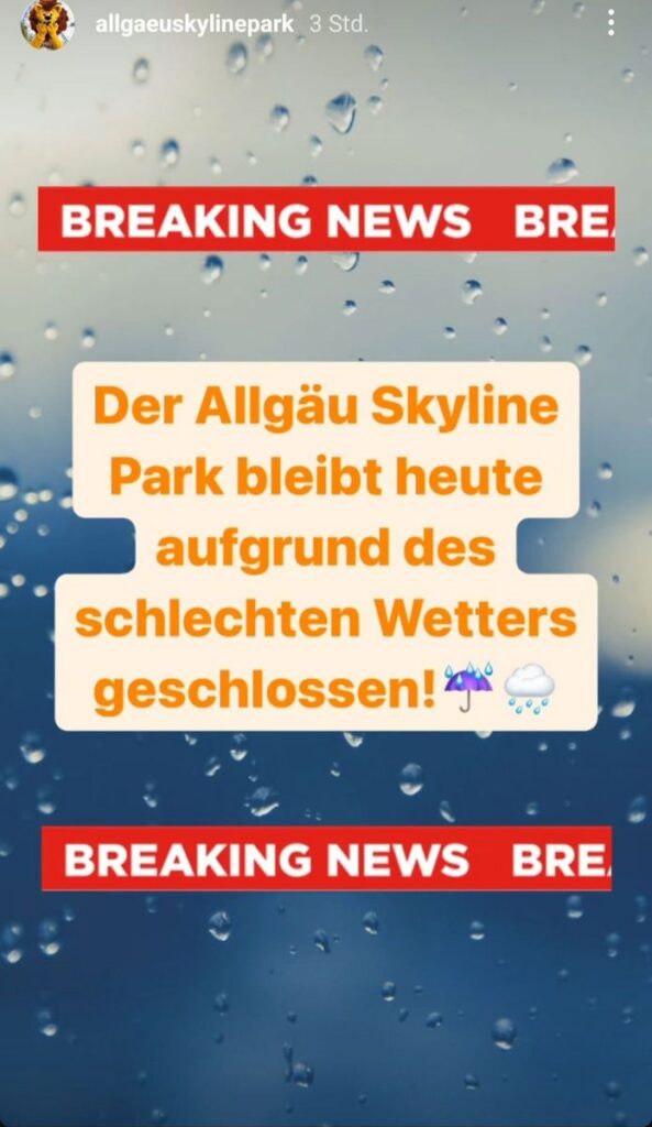 Skyline Park: Witterungsbedingt am 20. April geschlossen