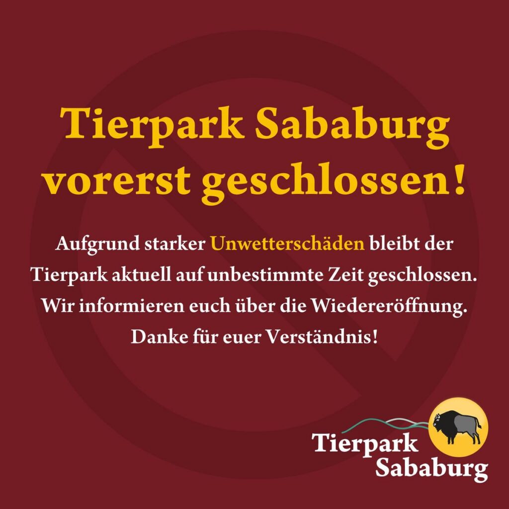 Tierpark Sababurg: Nach Unwetter vorerst geschlossen