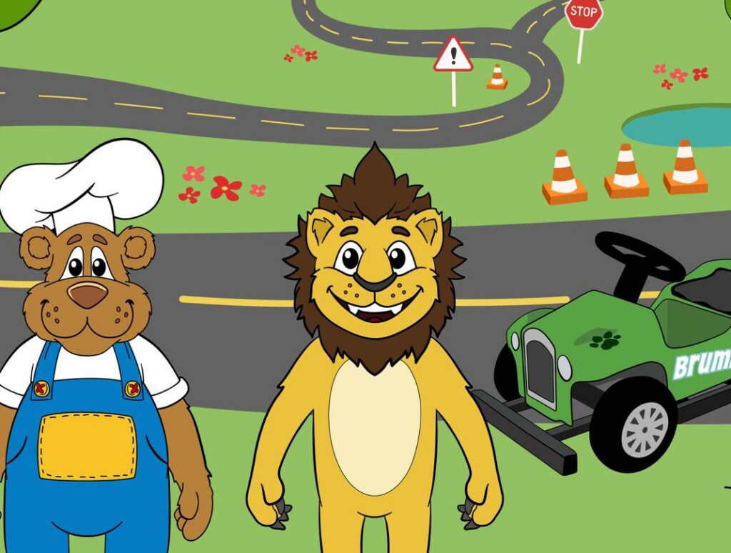 Kongeparken: Brumle og Naffens Trafikkskole