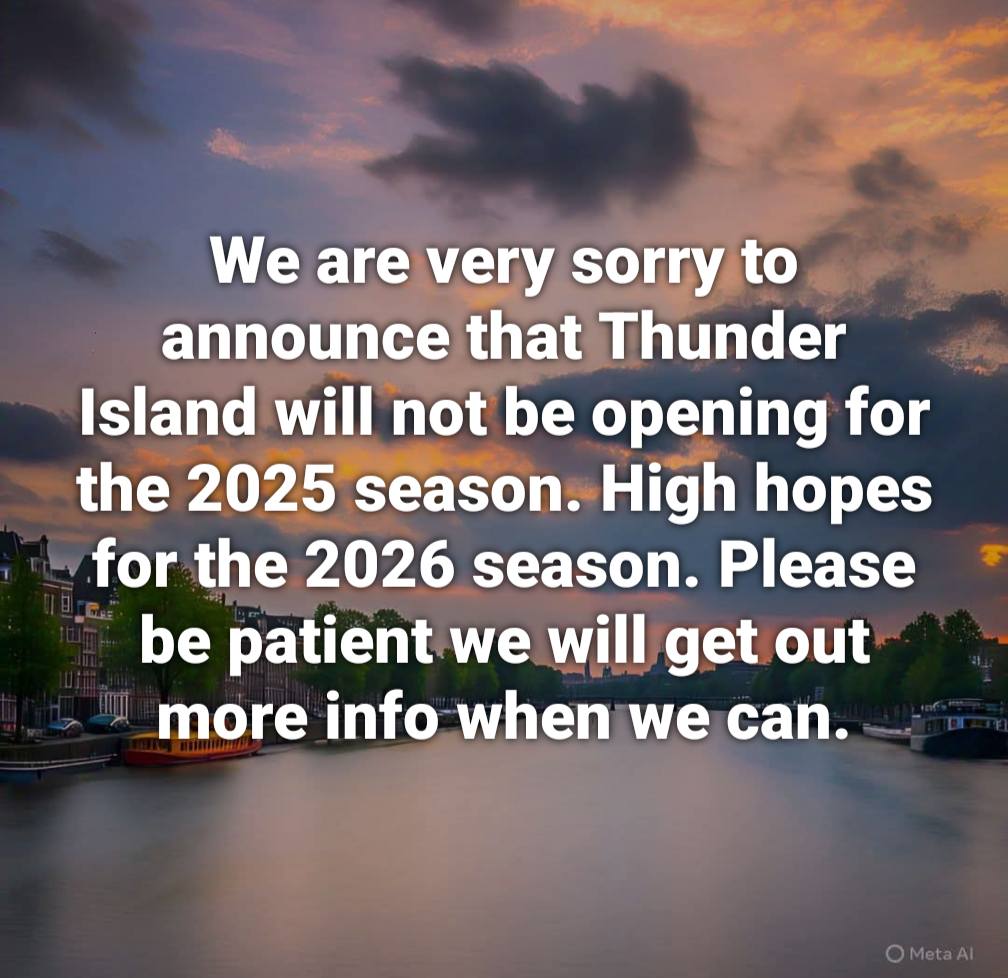 Thunder Island Water Park: Schließung Saison 2025