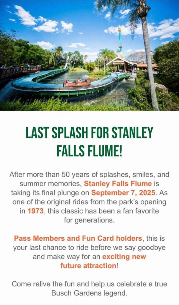 Busch Gardens Tampa Bay: Stanley Falls Flume