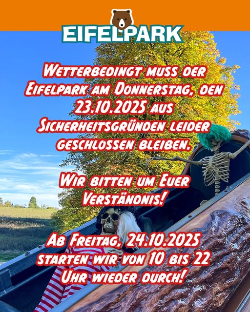 Eifelpark: Schließung 23. Oktober 2025