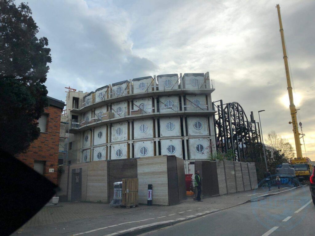 Rookburgh-Baustelle mit dem Hotel Charles Lindbergh im Herbst 2019 (24.10.2019)