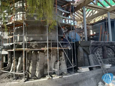 Foto aus Europa-Park von lila Schnitzel